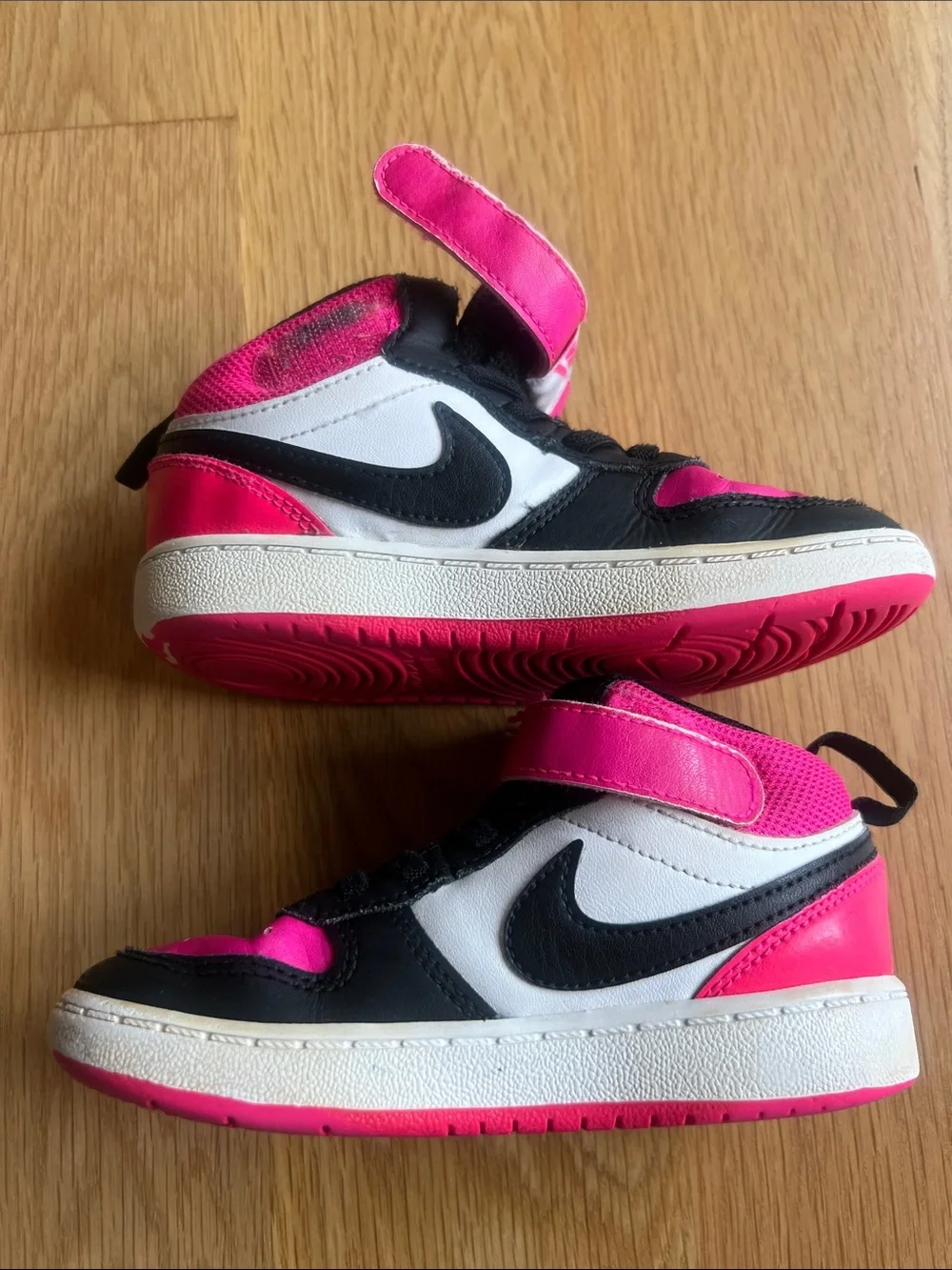 Nike Kids Mid-Top Sneakers in Pink, Black & White
